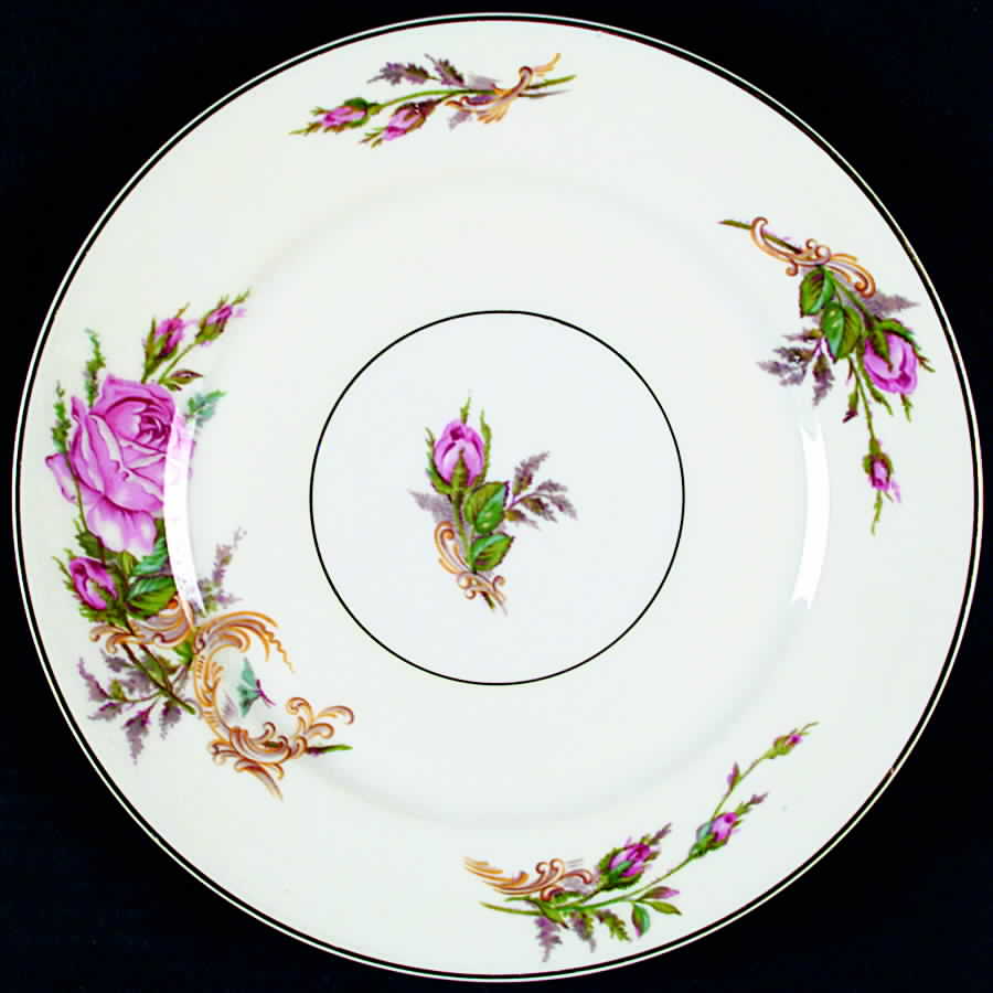 Button of Rose Dinner Plate by Charles Field Haviland-1