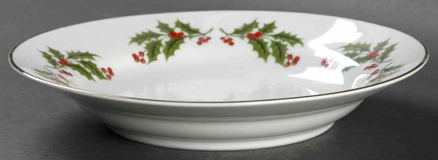 White Holly Rim Soup Bowl by The Cellar (China)-1
