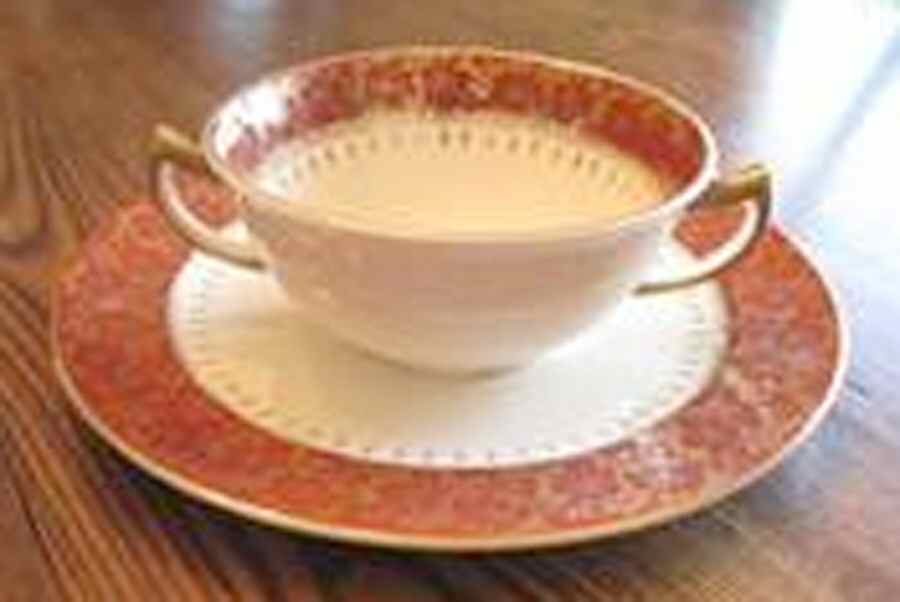CRO150 Footed Cream Soup Bowl & Saucer Set by Crooksville-1