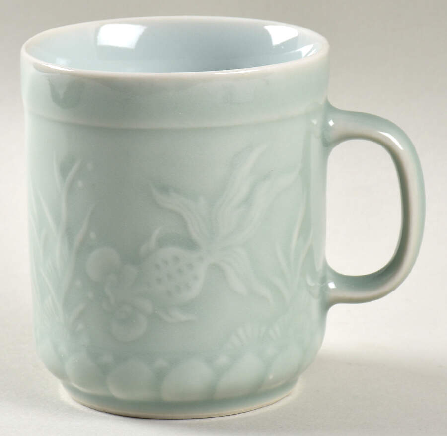 Celadon Koi Fish Mug by China (Made in China)-1