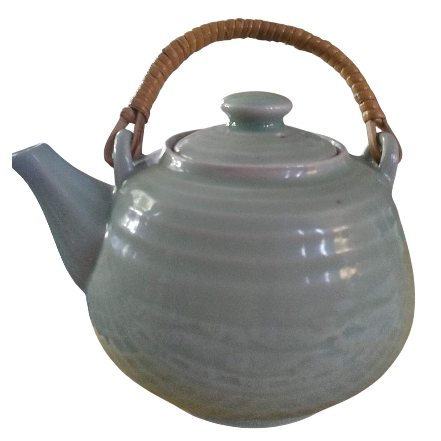 Celadon Koi Fish Teapot & Lid by China (Made in China)-1