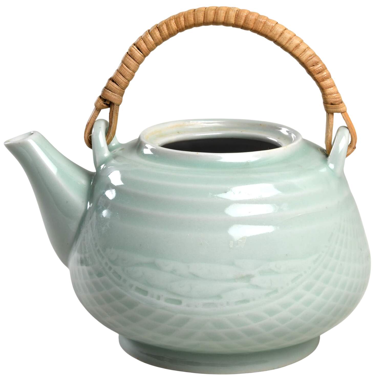 Celadon Koi Fish Teapot No Lid by China (Made in China)-1