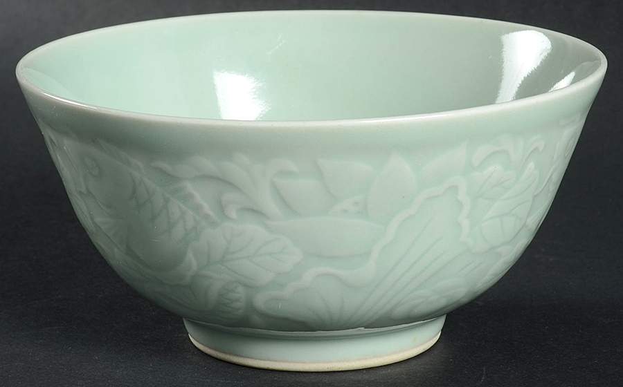 Celadon Koi Fish Soup/Cereal Bowl by China (Made in China)-1