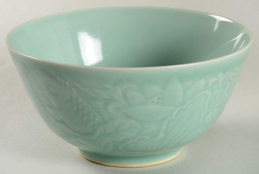 Celadon Koi Fish Soup/Cereal Bowl by China (Made in China)-1