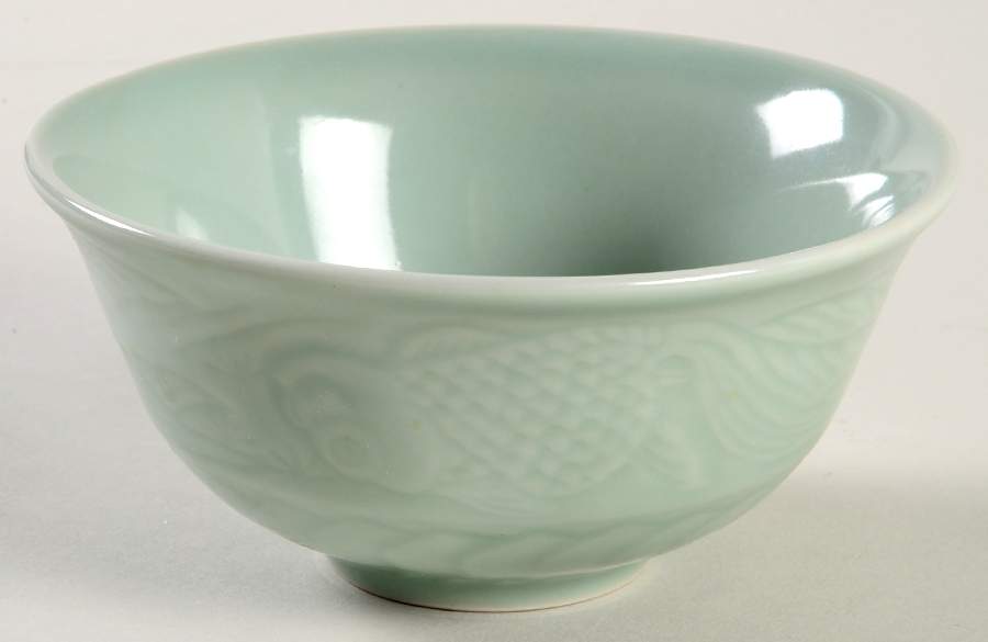 Celadon Koi Fish Rice Bowl by China (Made in China)-1