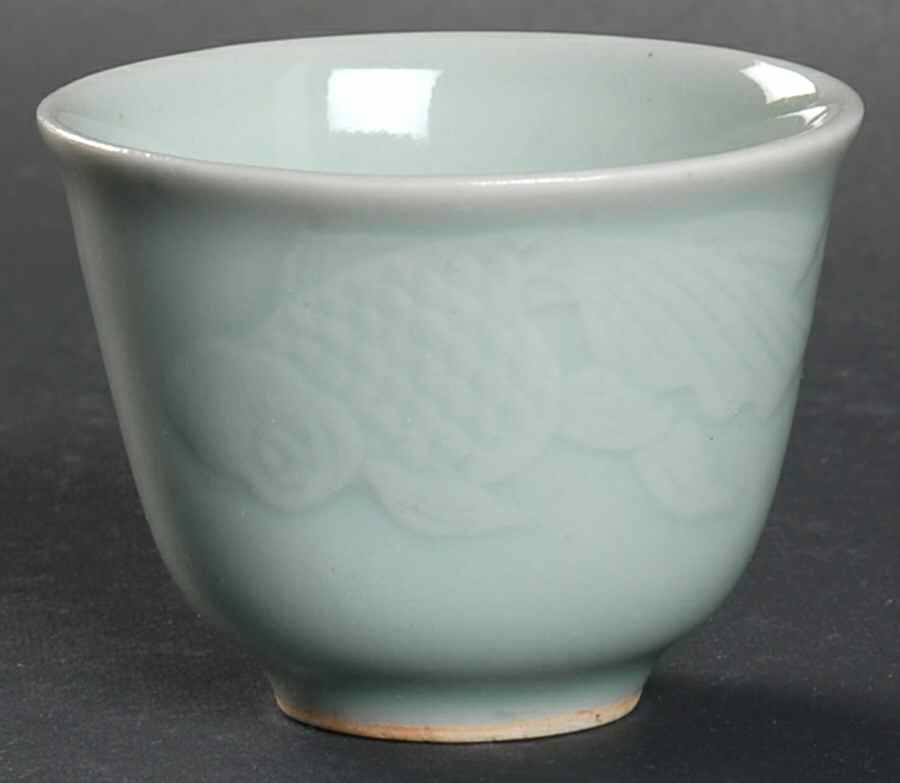 Celadon Koi Fish Sake Cup by China (Made in China)-1