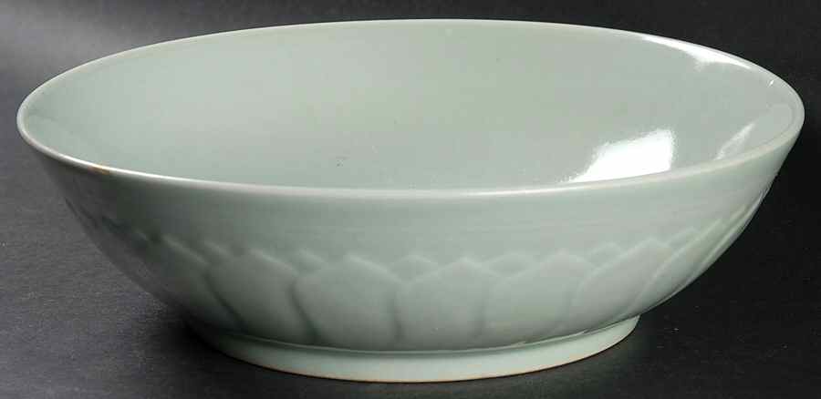 Celadon Koi Fish 8" Round Vegetable Bowl by China (Made in China)-1