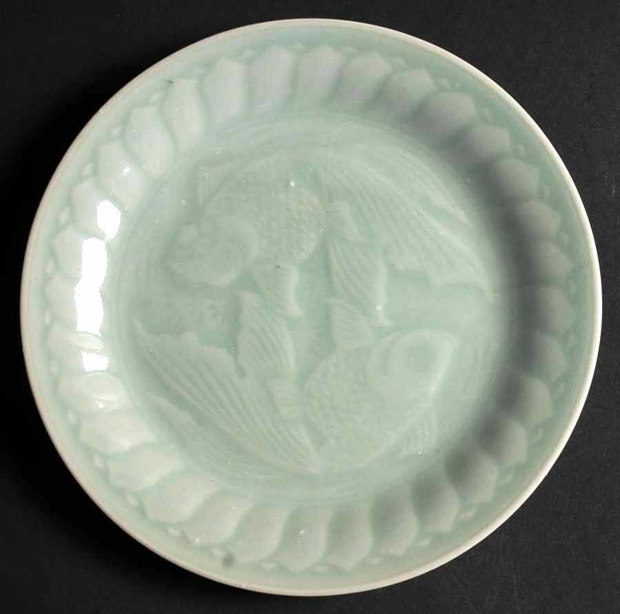 Celadon Koi Fish Canape Plate by China (Made in China)-1
