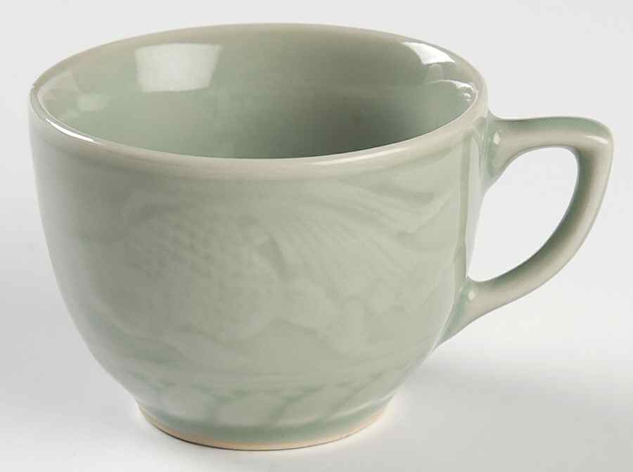 Celadon Koi Fish Flat Cup by China (Made in China)-1