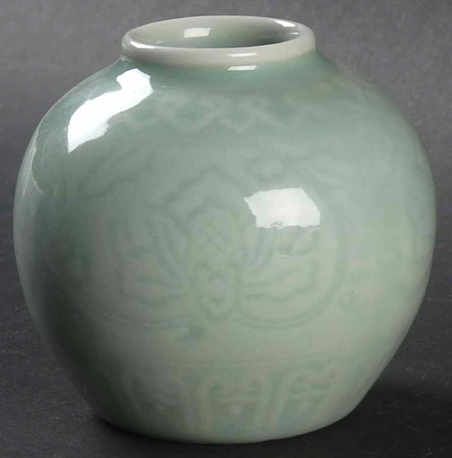 Celadon Koi Fish 3" Vase by China (Made in China)-1