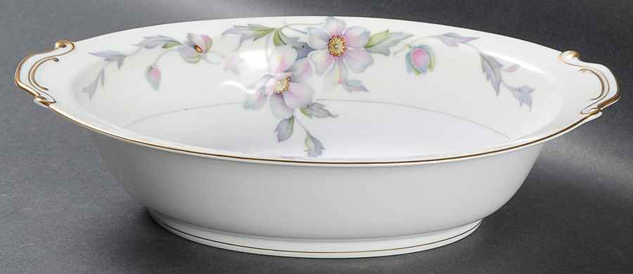 Silver Poppy 10" Oval Vegetable Bowl by Celebrate-1