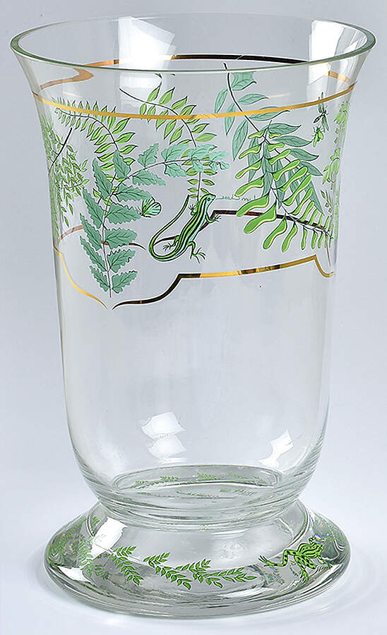 Fern Fantasy Glassware Hurricane Lamp/Vase by Lynn Chase-1