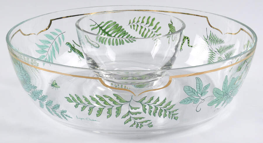 Fern Fantasy 2-Piece Glassware Chip and Dip Set by Lynn Chase-1