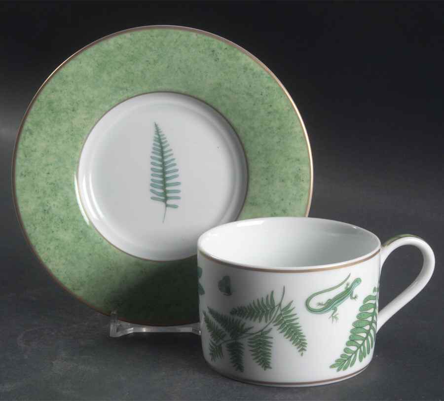 Fern Fantasy Flat Cup & Saucer Set by Lynn Chase-1