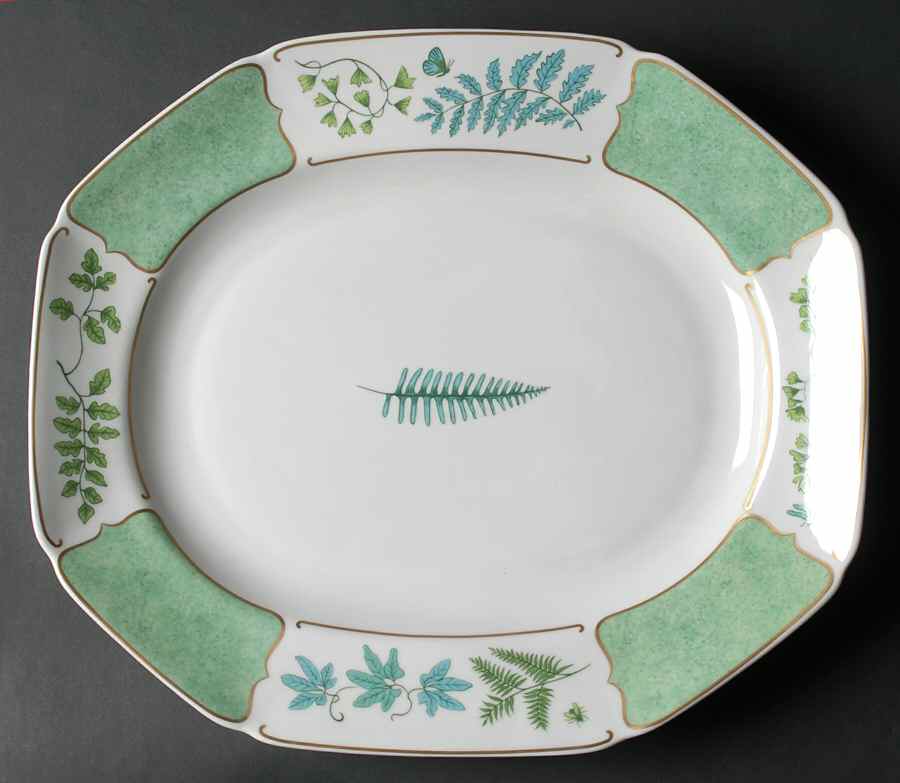 Fern Fantasy 14" Oval Serving Platter by Lynn Chase-1