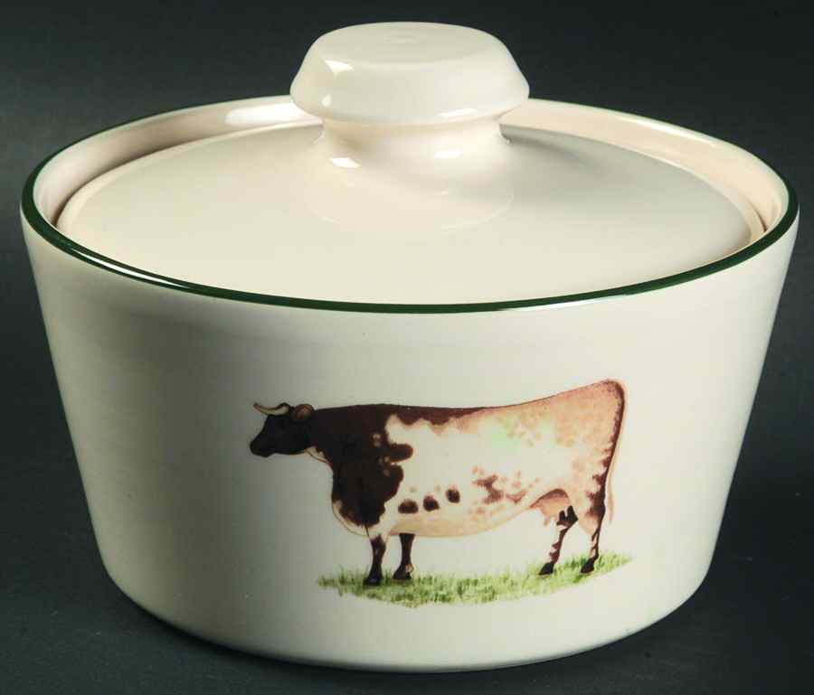 Farm Animals Round Covered Butter by Cloverleaf (England)-1