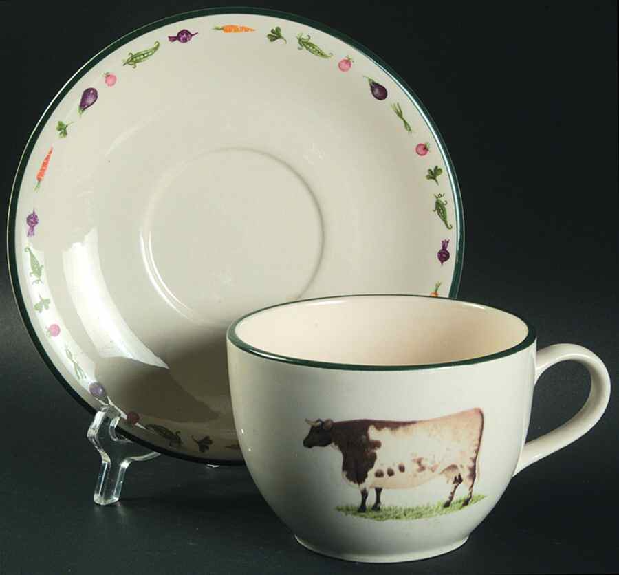 Farm Animals Jumbo Cup & Saucer Set by Cloverleaf (England)-1