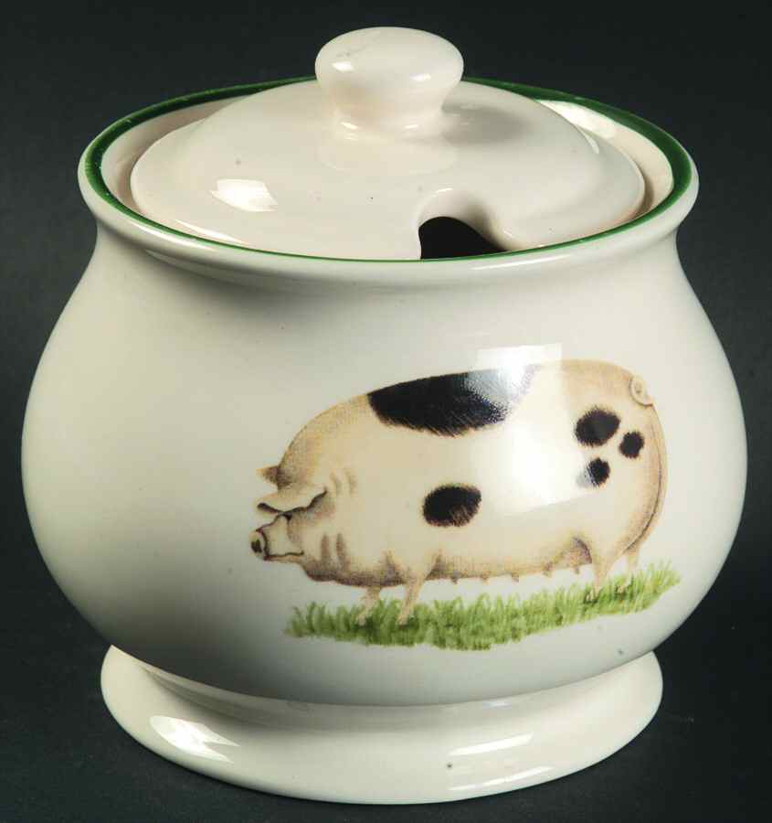 Farm Animals Sugar Bowl & Lid by Cloverleaf (England)-1
