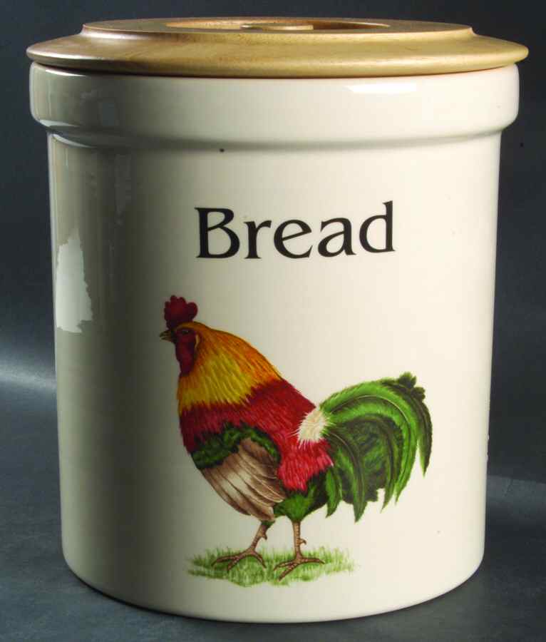 Farm Animals Bread Crock with Lid by Cloverleaf (England)-1