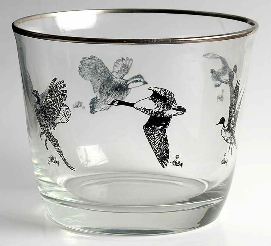 Wild Game Birds Glassware Ice Bucket by Castleton (USA)-1