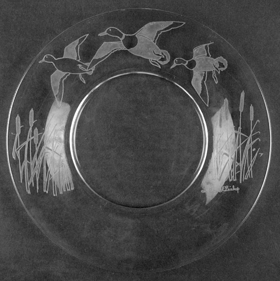 Wild Game Birds Glassware Salad Plate by Castleton (USA)-1
