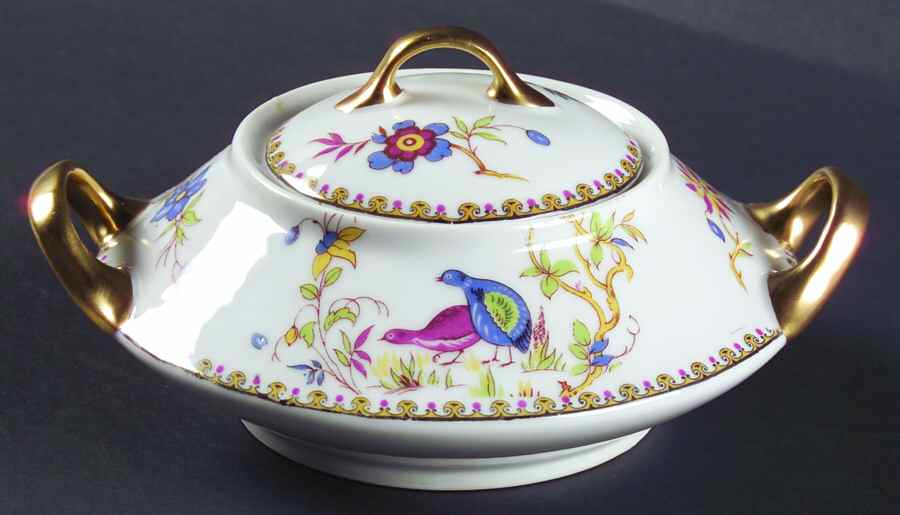 Rouen Spray Sugar Bowl & Lid by Henri Creanges-1