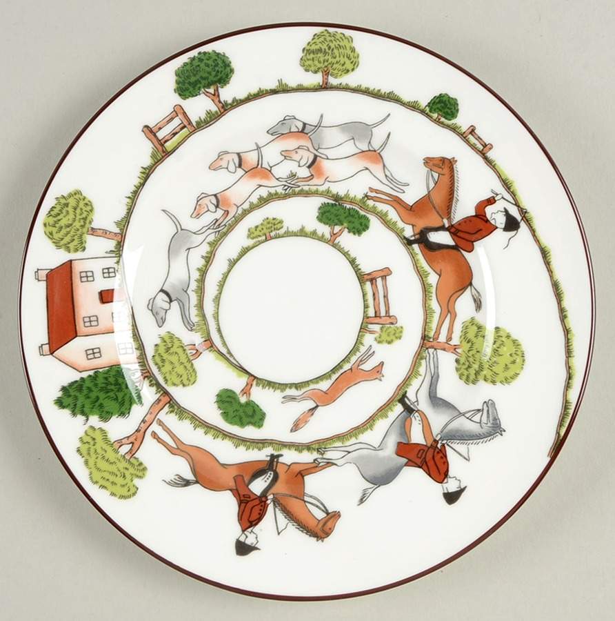 Hunting Scene Bread & Butter Plate by Coalport-1