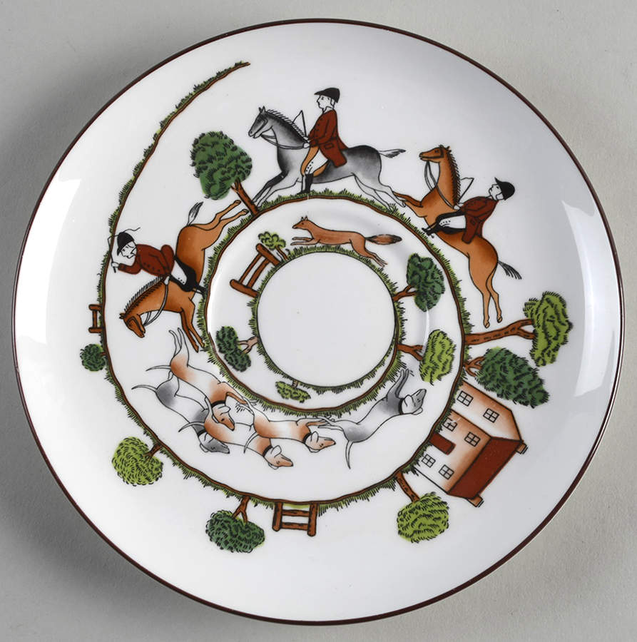 Hunting Scene Saucer for Flat Cream Soup Bowl by Coalport-1