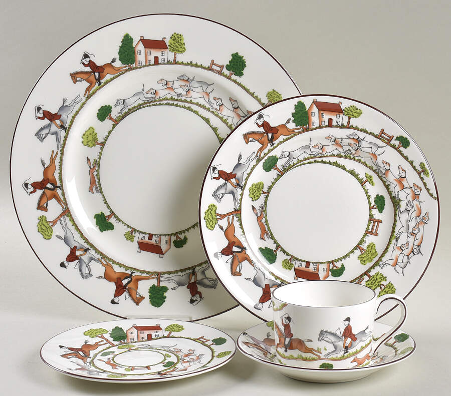 Hunting Scene 5 Piece Place Setting by Coalport-1