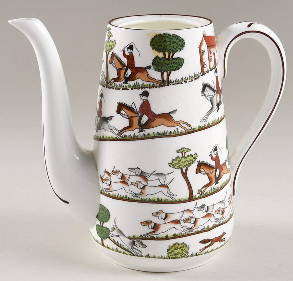 Hunting Scene Coffee Pot No Lid by Coalport-1