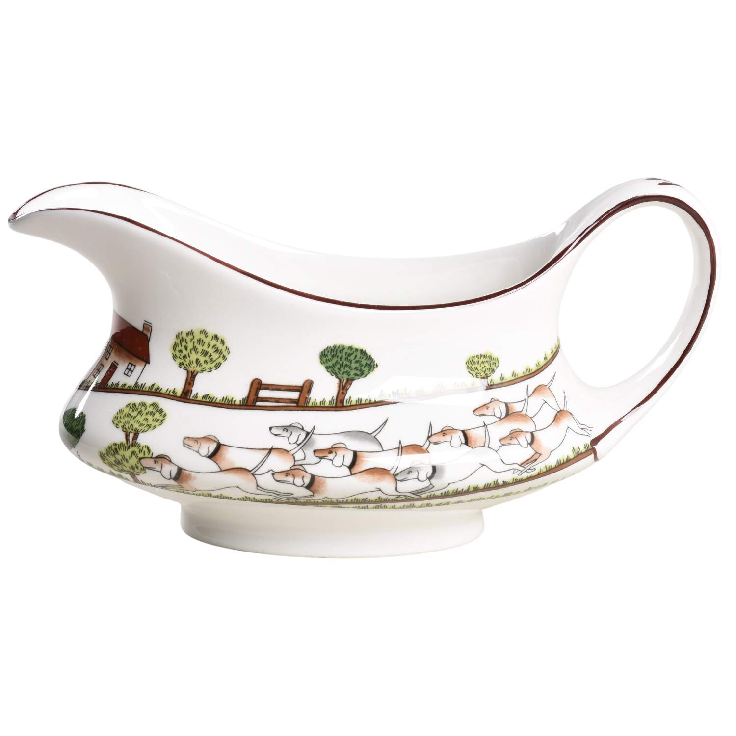 Hunting Scene Gravy Boat by Coalport-1