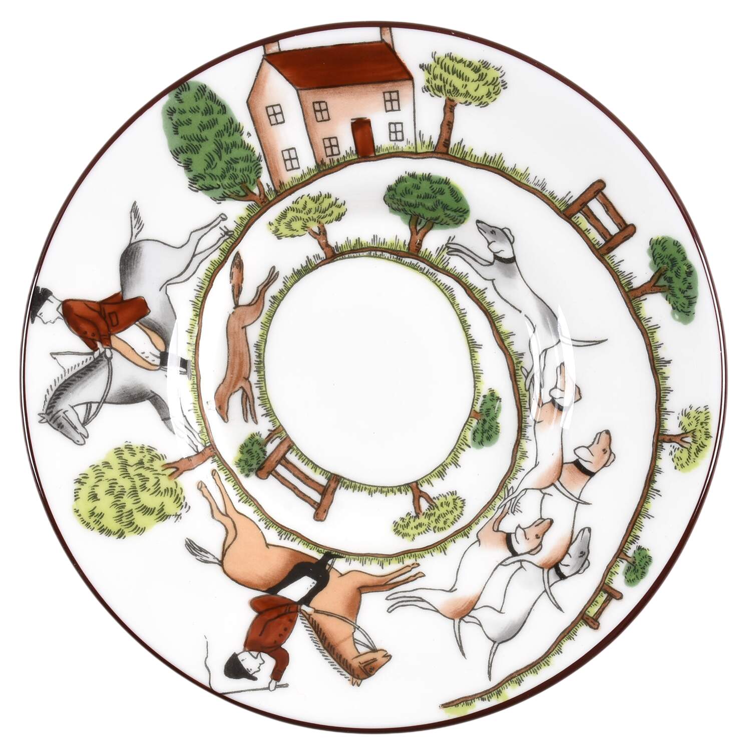 Hunting Scene Saucer for Demitasse Cup by Coalport-1