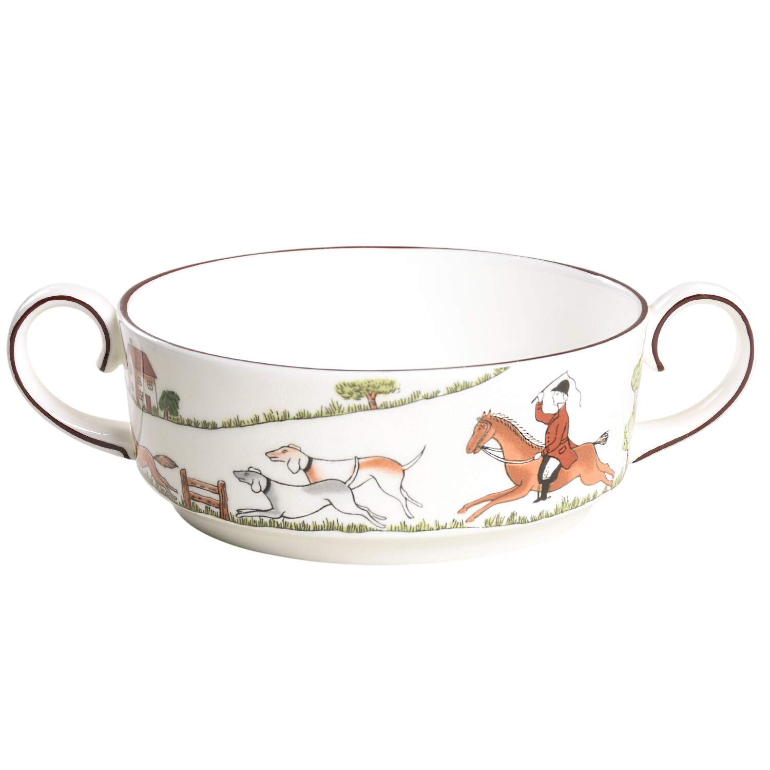 Hunting Scene Flat Cream Soup Bowl by Coalport-1