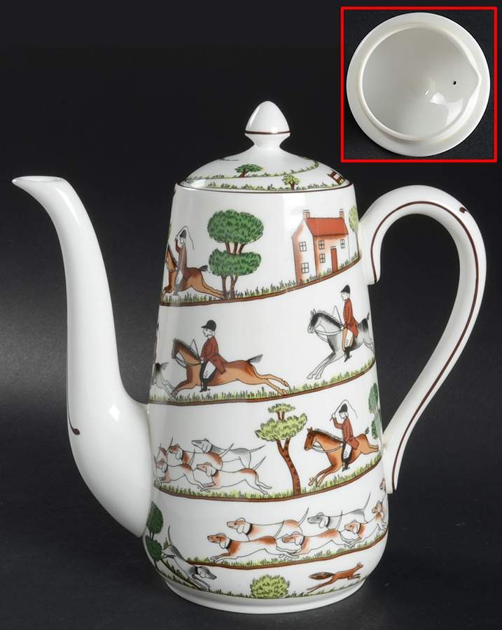 Hunting Scene Coffee Pot & Lid by Coalport-1