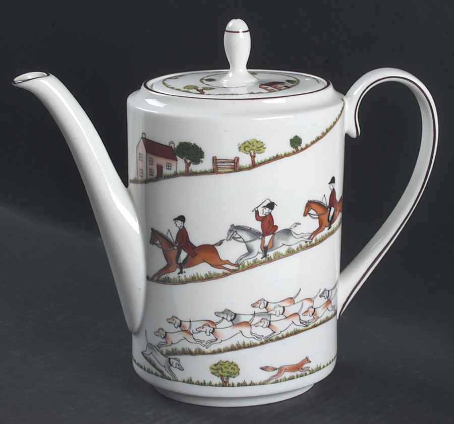 Hunting Scene Coffee Pot & Lid by Coalport-1
