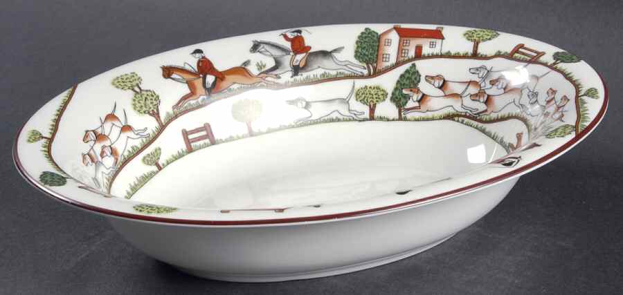 Hunting Scene 9" Oval Vegetable Bowl by Coalport-1