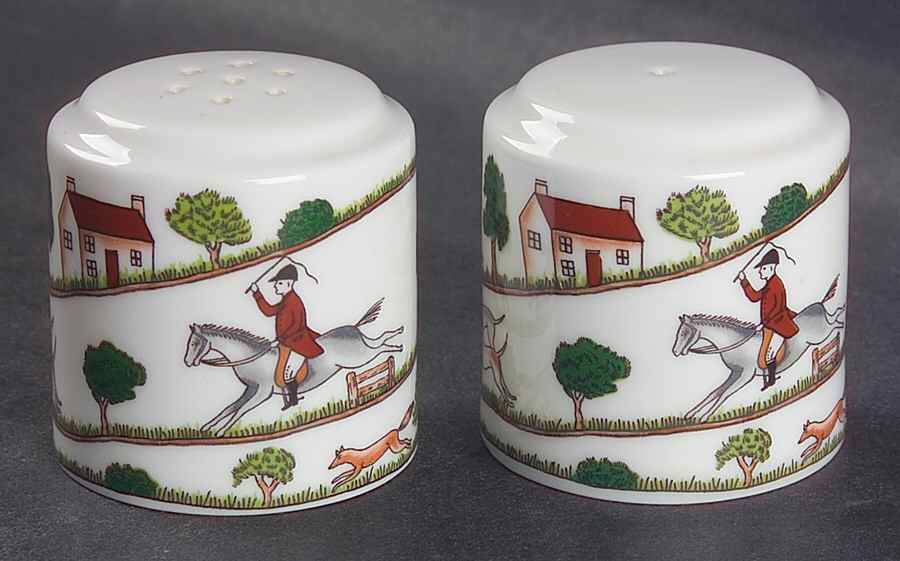 Hunting Scene Salt & Pepper Set by Coalport-1