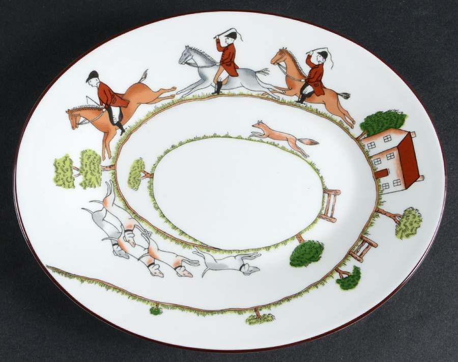 Hunting Scene Relish/Gravy Underplate by Coalport-1