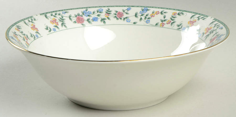 Diane (Porcelain, Gold Trim) 9" Round Vegetable Bowl by China Pearl-1