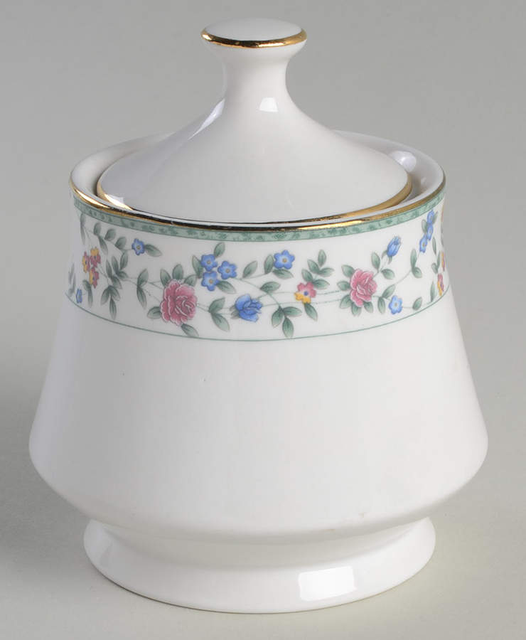 Diane (Porcelain, Gold Trim) Sugar Bowl & Lid by China Pearl-1