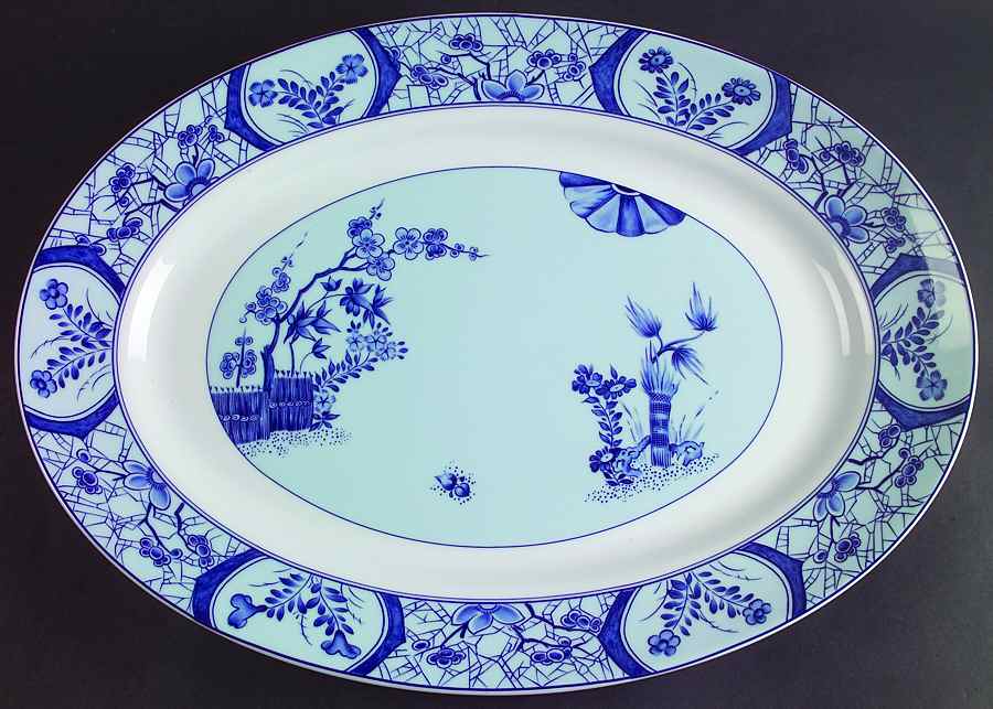 Cerisiers De Monet 16" Oval Serving Platter by Charles Field Haviland-1