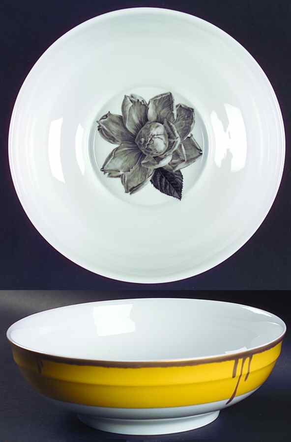 Tuscan Roses Yellow 10" Large Salad Serving Bowl by Charles Field Haviland-1