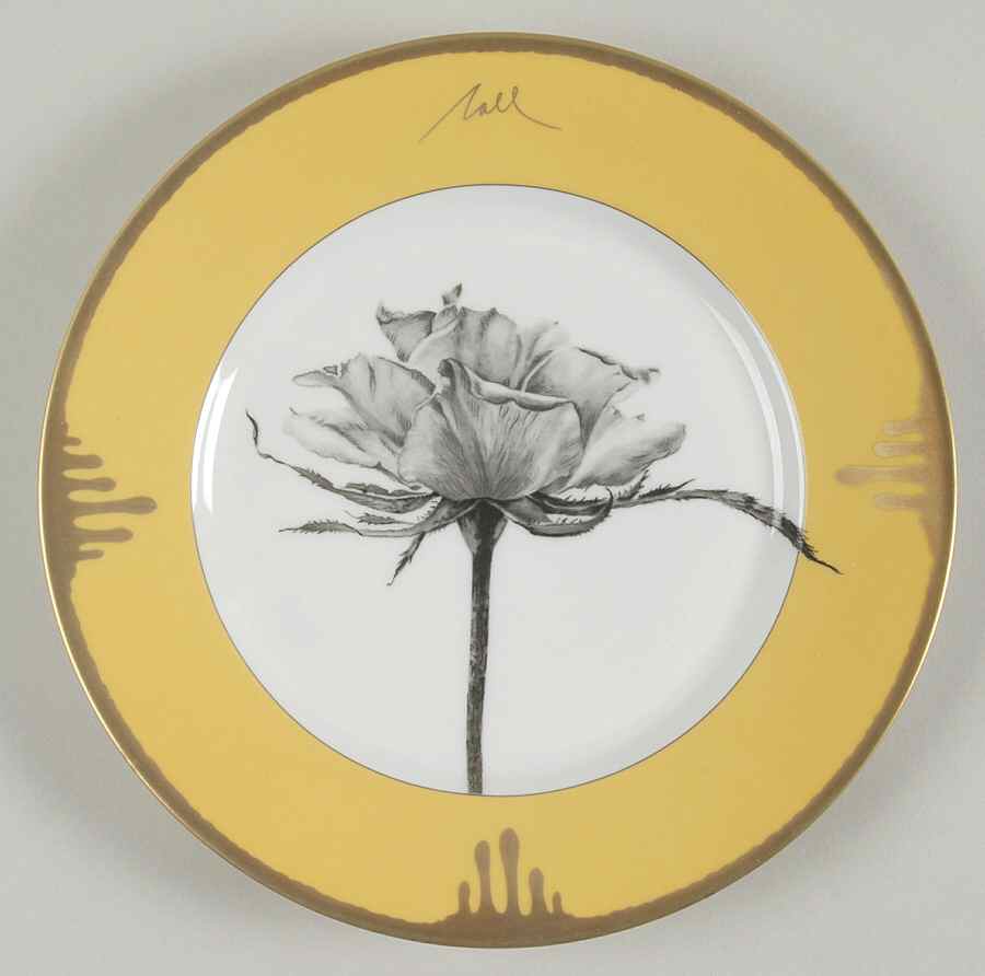 Tuscan Roses Yellow Dessert Luncheon Plate by Charles Field Haviland-1