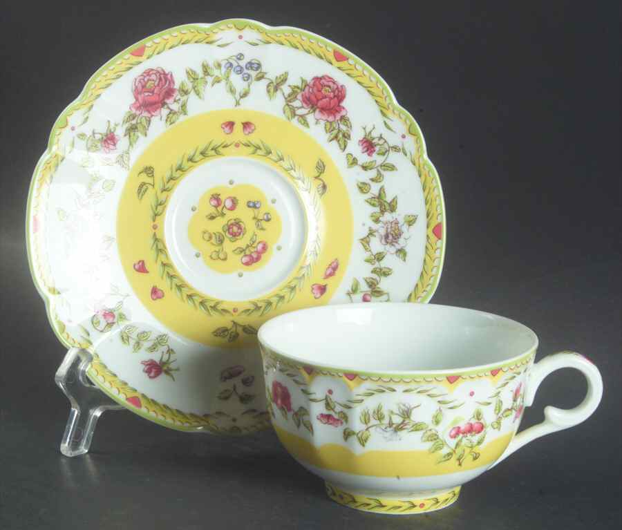 Jardins De Paradis Flat Cup & Saucer Set by Charles Field Haviland-1