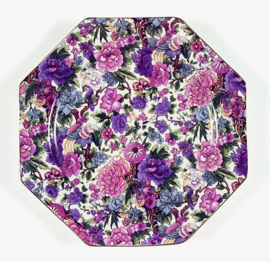 Purple Chintz Salad Plate by Crown Ducal-1