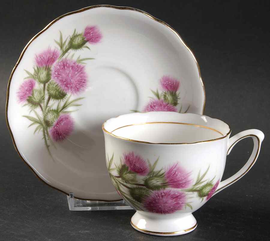 7608 Footed Cup & Saucer Set by Colclough-1