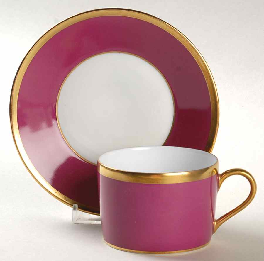Arc En Ciel Fuschia Flat Cup & Saucer Set by Charles Field Haviland-1
