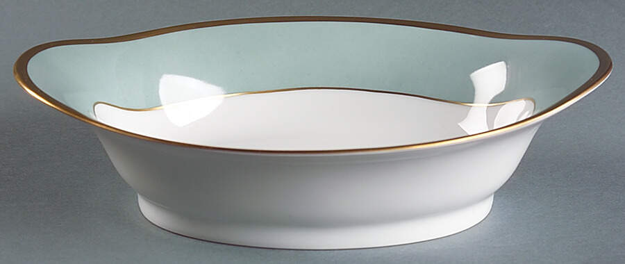 Arc En Ciel Mint Green (Airain) 9" Oval Vegetable Bowl by Charles Field Haviland-1