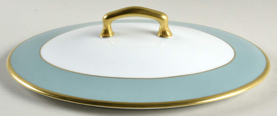 Arc En Ciel Mint Green (Airain) Lid for Oval Vegetable by Charles Field Haviland-1