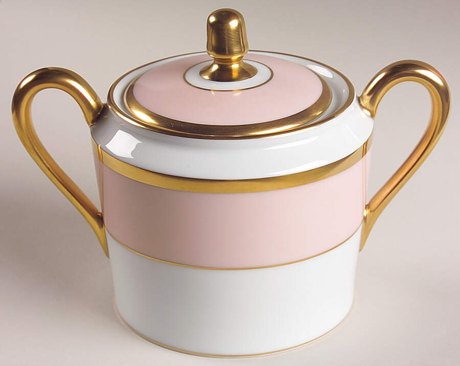 Arc En Ciel  Soft Pink (Rose Opale) Oversize Sugar Bowl & Lid by Charles Field Haviland-1